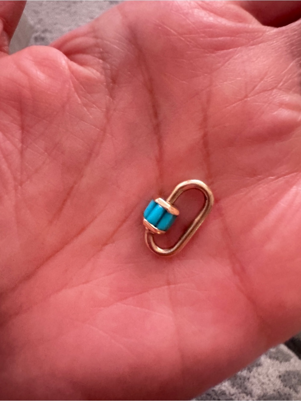 Gold-Tone Earring Connector with Turquoise Accent